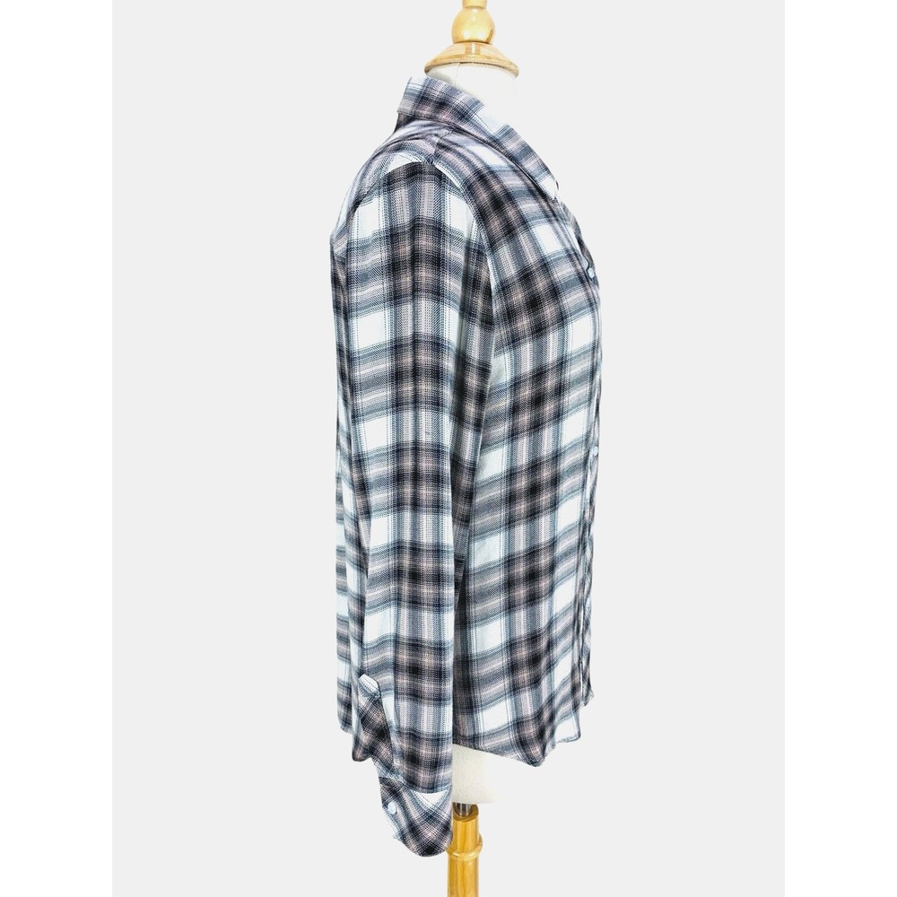 Rails Hunter Plaid Shirt size M Ivory Coal Blush Long Sleeve Button Down - Picture 5 of 14